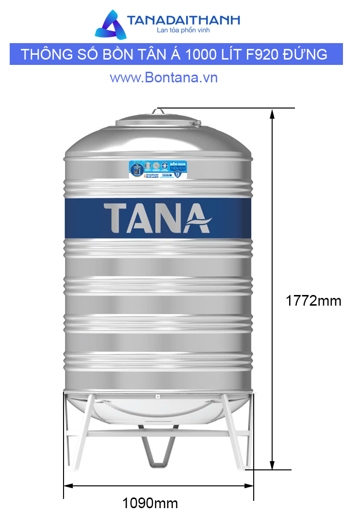 Thông số bồn tân á 1000 lít F920