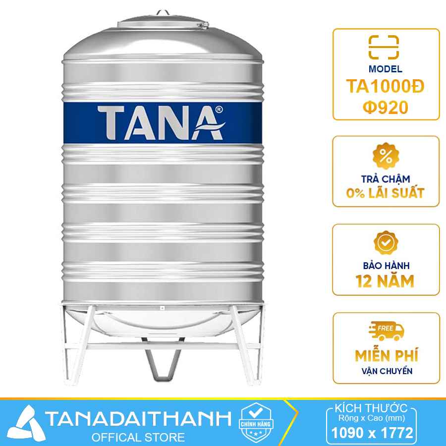 Bồn nước Tân Á 1000 lít đứng F920