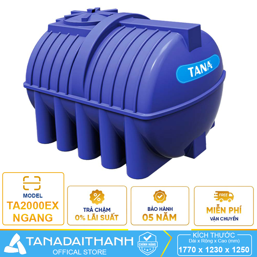 Bồn nhựa Tân Á EX 2000L Ngang 2000 lít