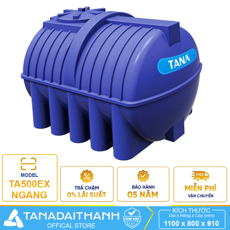 Bồn nhựa Tân Á EX 500L Ngang 500 lít